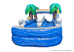tropical dual slide n splash pool nowm 2 1747440967 Tropical Dual Lane Slip and Slide w/ Pool